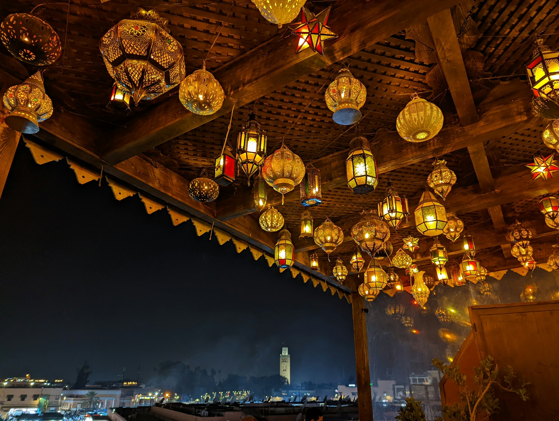 Marrakech rooftop overlooking the médina, the contrast travellers weigh against Tangier