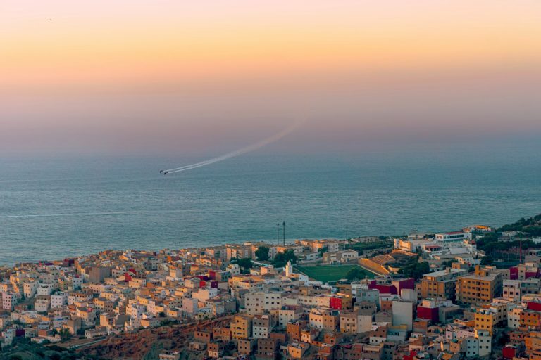 Airliner arriving in Morocco, view before booking flights from Europe or North America